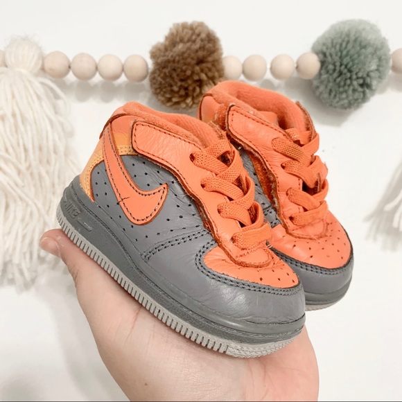 Nike Other - Nike | baby boy orange and gray Air Force 1 sneakers